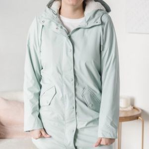 Mint green raincoat